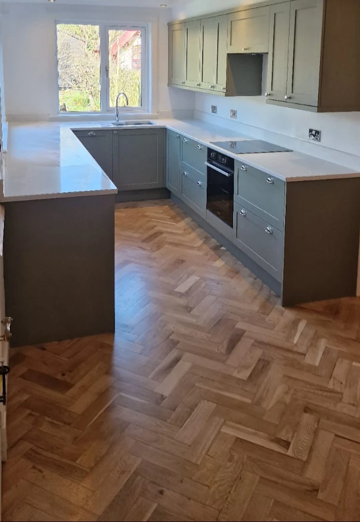 Finished kitchen renovation with smooth plastered walls